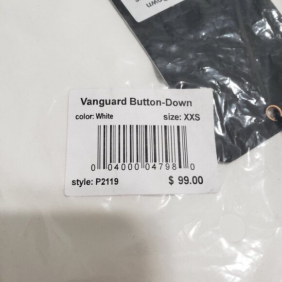 NWT‎ Peach Vanguard Button-Down in White Size XXS - Picture 5 of 8